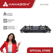 Hanabishi Double Burner Gas Stove with Tempered Glass Panel