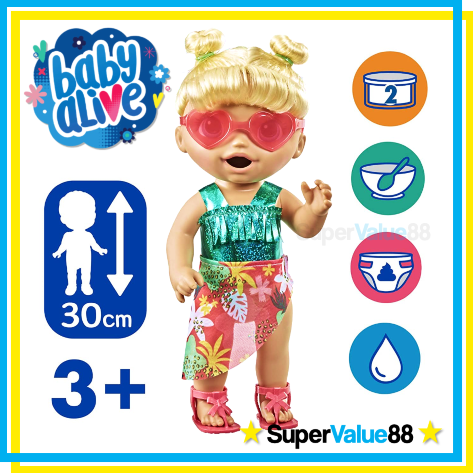 Original Baby Alive Sunshine Snacks Doll (Blonde), Eats and Poops