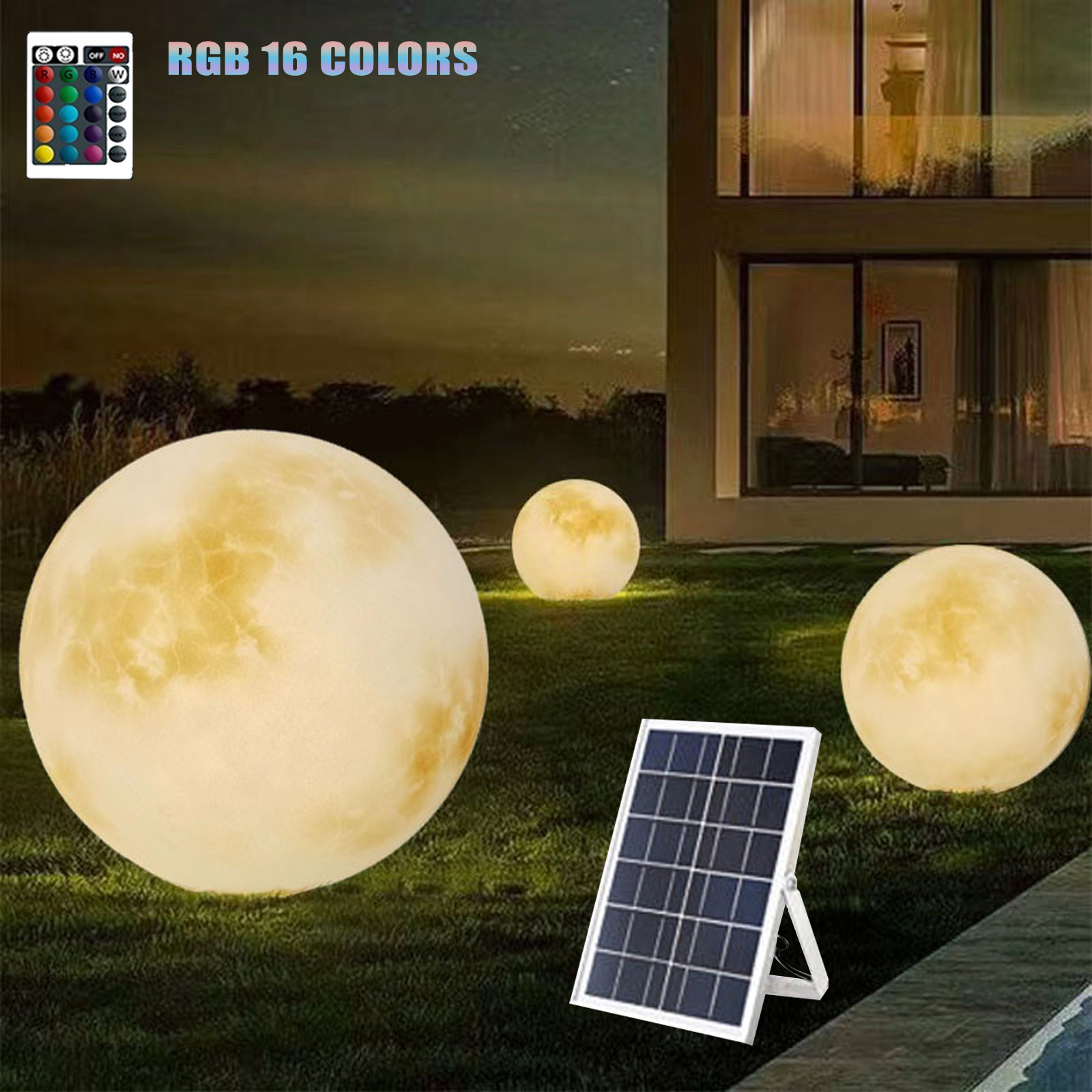  Đèn Led Phát Sáng Mặt Trăng Bóng Đèn Năng Lượng Mặt Trời Ngoài Trời Chống Thấm Nước Sân Vườn Ánh Sáng Năng Lượng Mặt Trời Bãi Cỏ Ánh Sáng Phong Cảnh Không Khí Trang Trí Bóng Tròn 