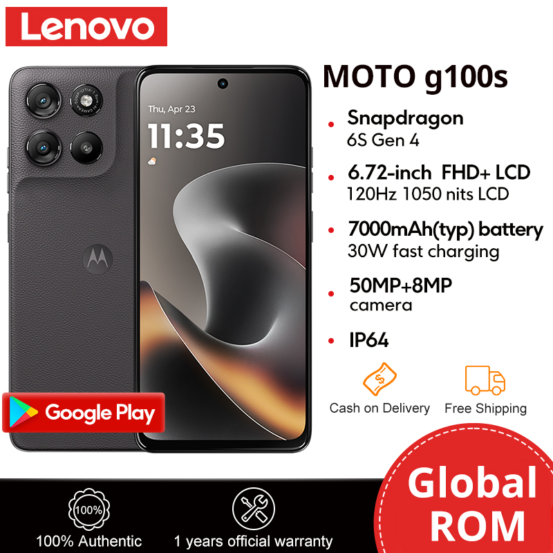 Lenovo Motorola MOTO g100S 5G Snapdragon 6s Gen4 6.72" FHD+ Eye Protection IPS LCD Screen 120Hz 7000mAh Android Cellphone Smartphone 2400*1080 Global ROM