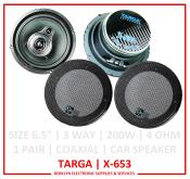 TARGA X-653 Coaxial Car Speaker Pair - 6.5", 200