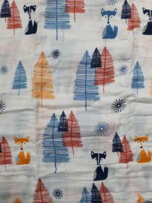 TKB 3pcs Pure Soft 6-layer Muslin Gauze Baby Burp Lampin Toddler Kids Hand Back Cotton Towel Random Designs (9)