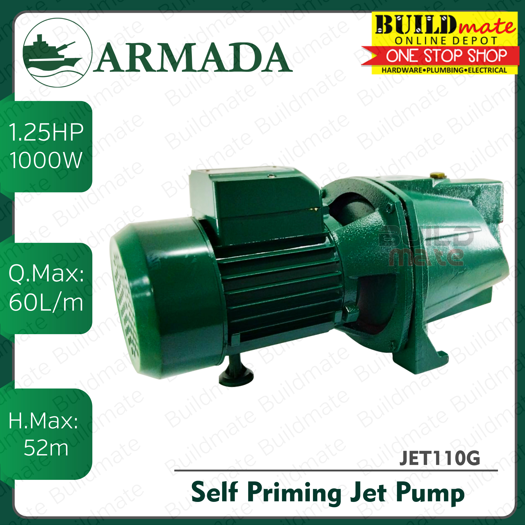 ARMADA 2HP Self Priming Jet Pump 1500W JET140G BUILDMATE