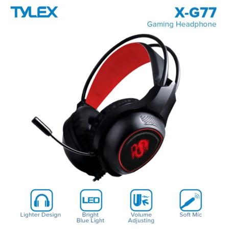 TYLEX X-G77 Gaming Headphones with Built-in Microphone and Noise Cancelling