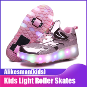 ALIKESMAN Kids LED Roller Shoes with Rechargeable Wheels