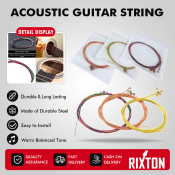 RIXTON Copper Acoustic Guitar Strings (1-6) - Folk Accessories