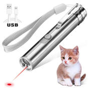 3-in-1 USB Rechargeable Cat Teaser Toy with Laser Pointer