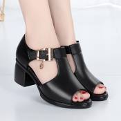 Buckle Fish Mouth Sandals, Plus Size, Summer Fashion (No brand)