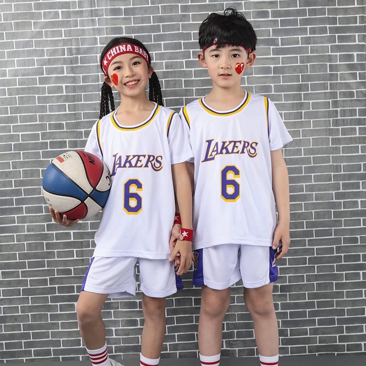 Cosplayshow Lakers Basketball Jersey Number 6 LeBron James Man 2 Pieces Short Sleeve for Adults and Kids 2023