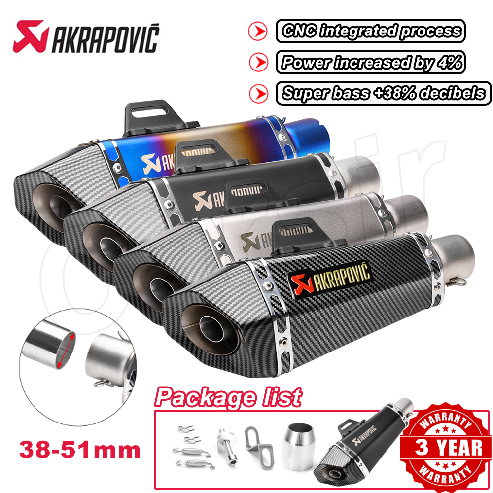 Akrapovic Carbon Fiber Muffler for Mio Sporty (38-51mm Universal)