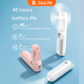 JISULIFE Mini Fan: Portable, Quiet, and Foldable with LED Light