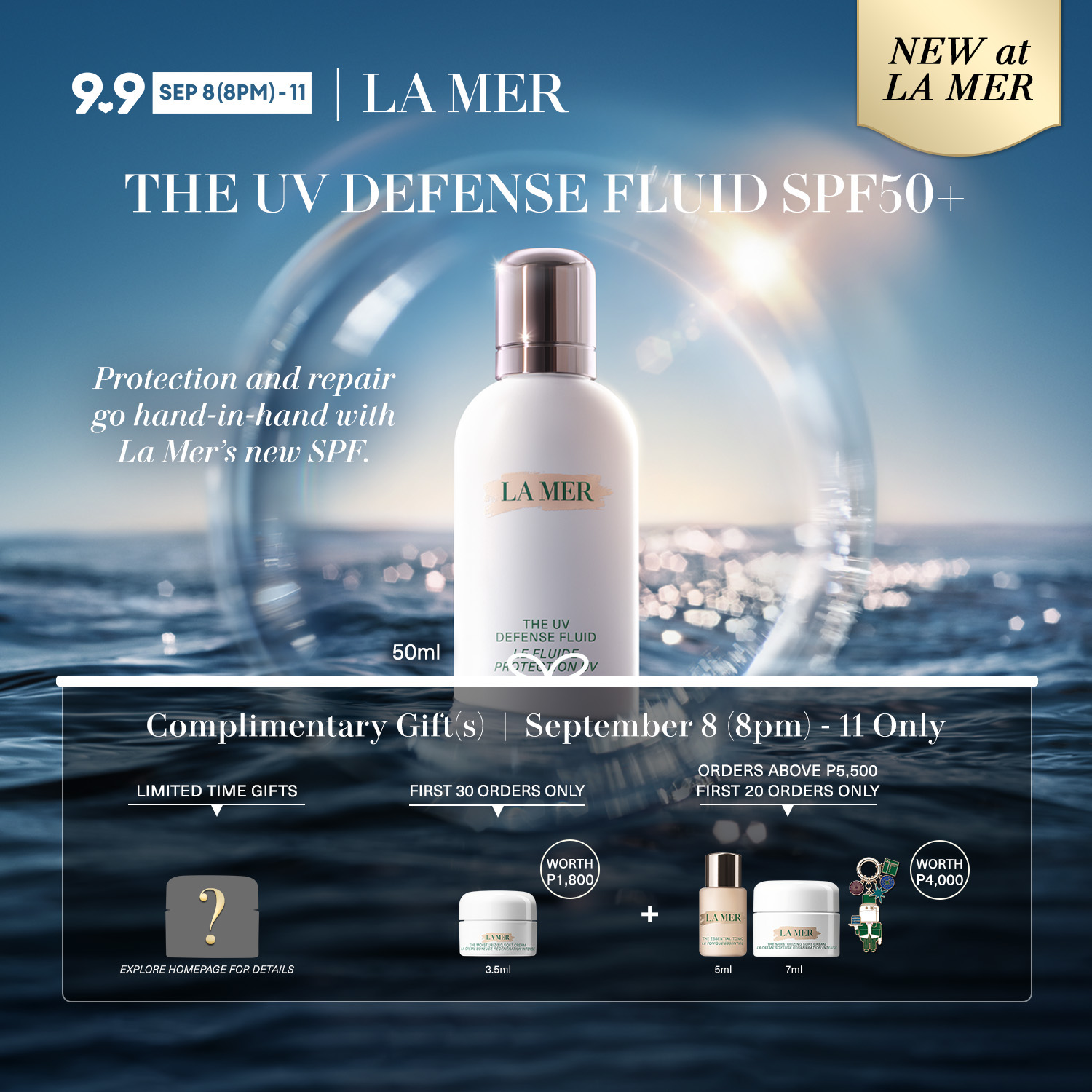 uv defense fluid spf LA MER Sunscreen Products