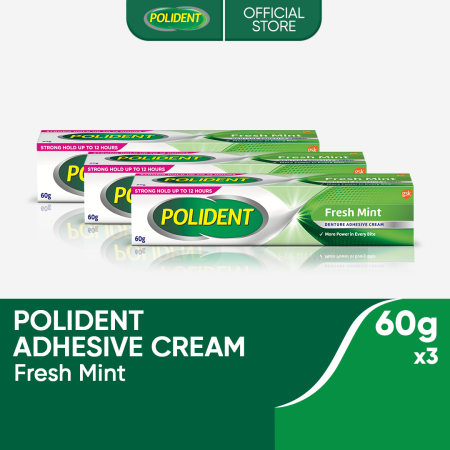 Polident Denture Adhesive Cream - Strong Hold, Fresh Mint