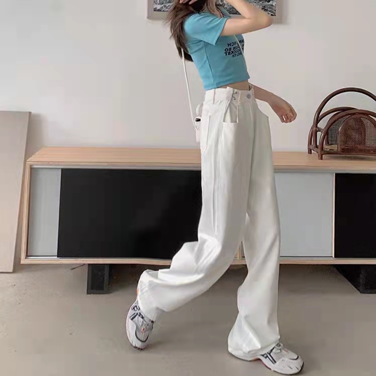 Shop Aesthetic Baggy Pants White with great discounts and prices