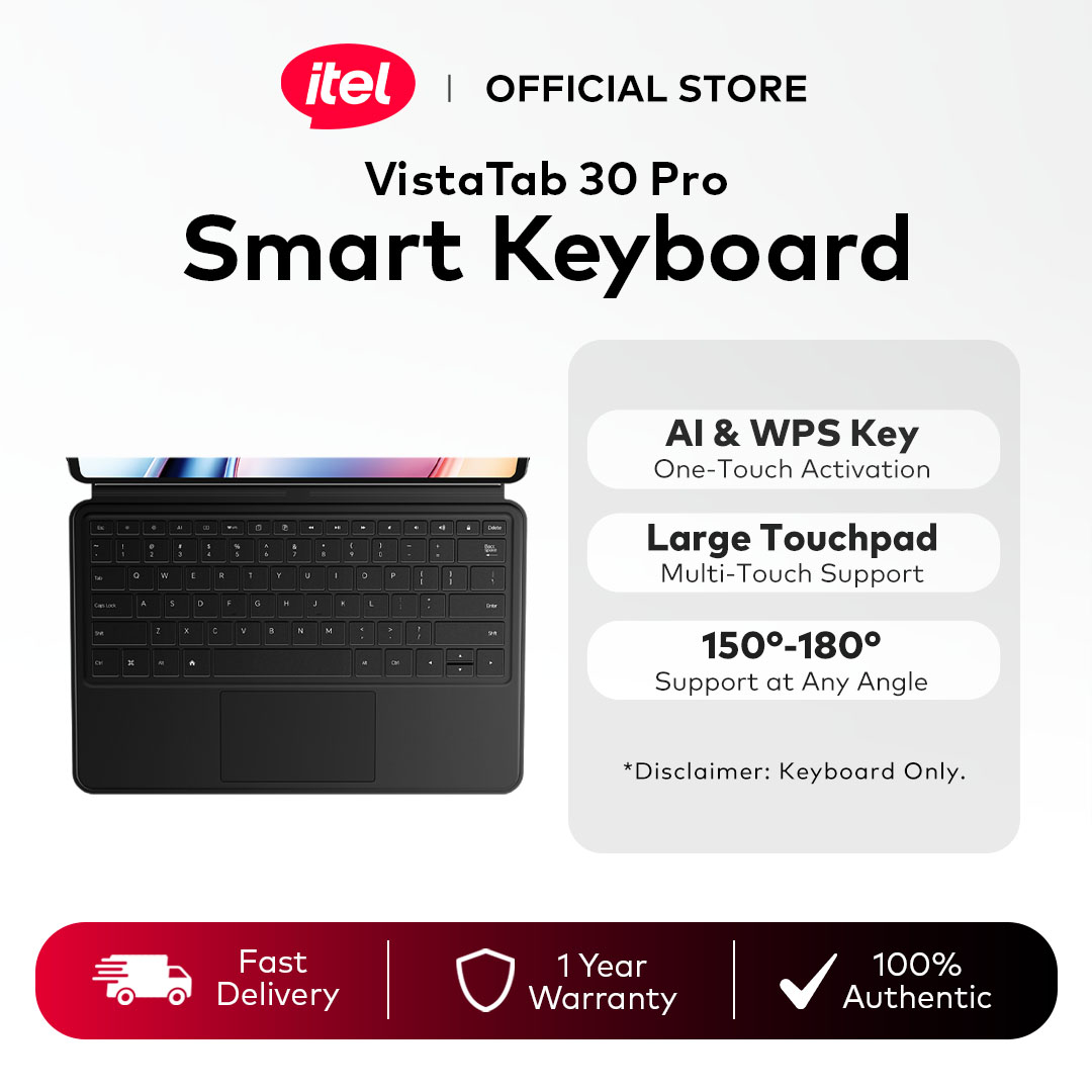 itel VistaTab 30 Pro Wireless Smart Keyboard / Built-in Large Touchpad / 115°-180° Any Angle Support (Keyboard ONLY)