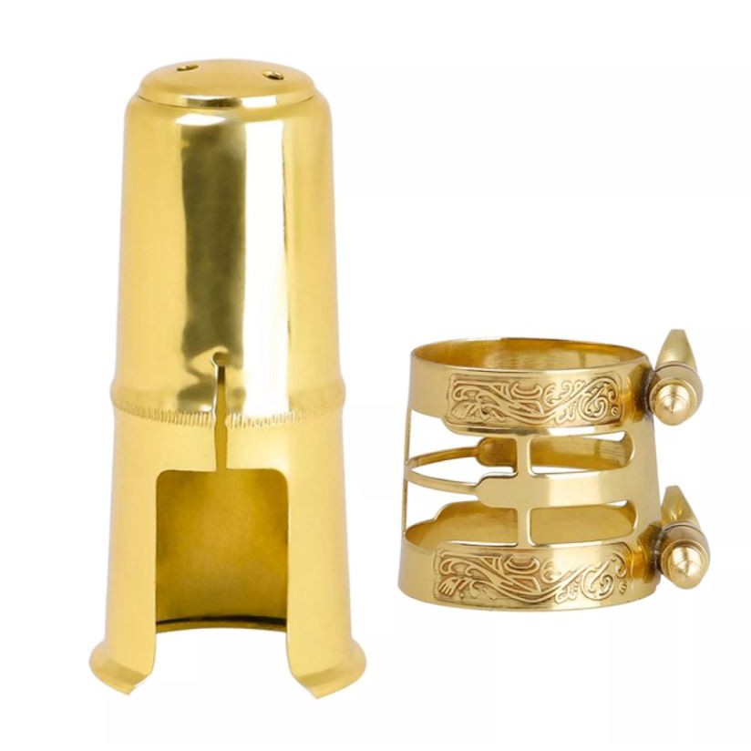Alto Saxophone Mouthpiece Ligature Fastener Single Screw Adjustment Gold Metal 