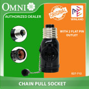 Omni Chain Pull Socket with 2 Flat Pin Outlets