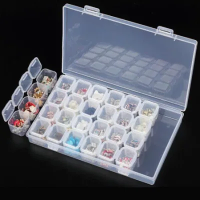 Adjustable 10 Grids Box Jewelry Earring Rings Pills Case Compartment Plastic Storage FY224 (6)