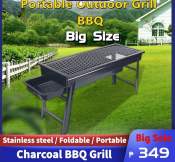 Portable Stainless Steel Charcoal BBQ Grill for Outdoor Parties