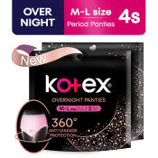 Kotex Overnight Menstrual Panties M-L - 2 Pads x 2 Packs