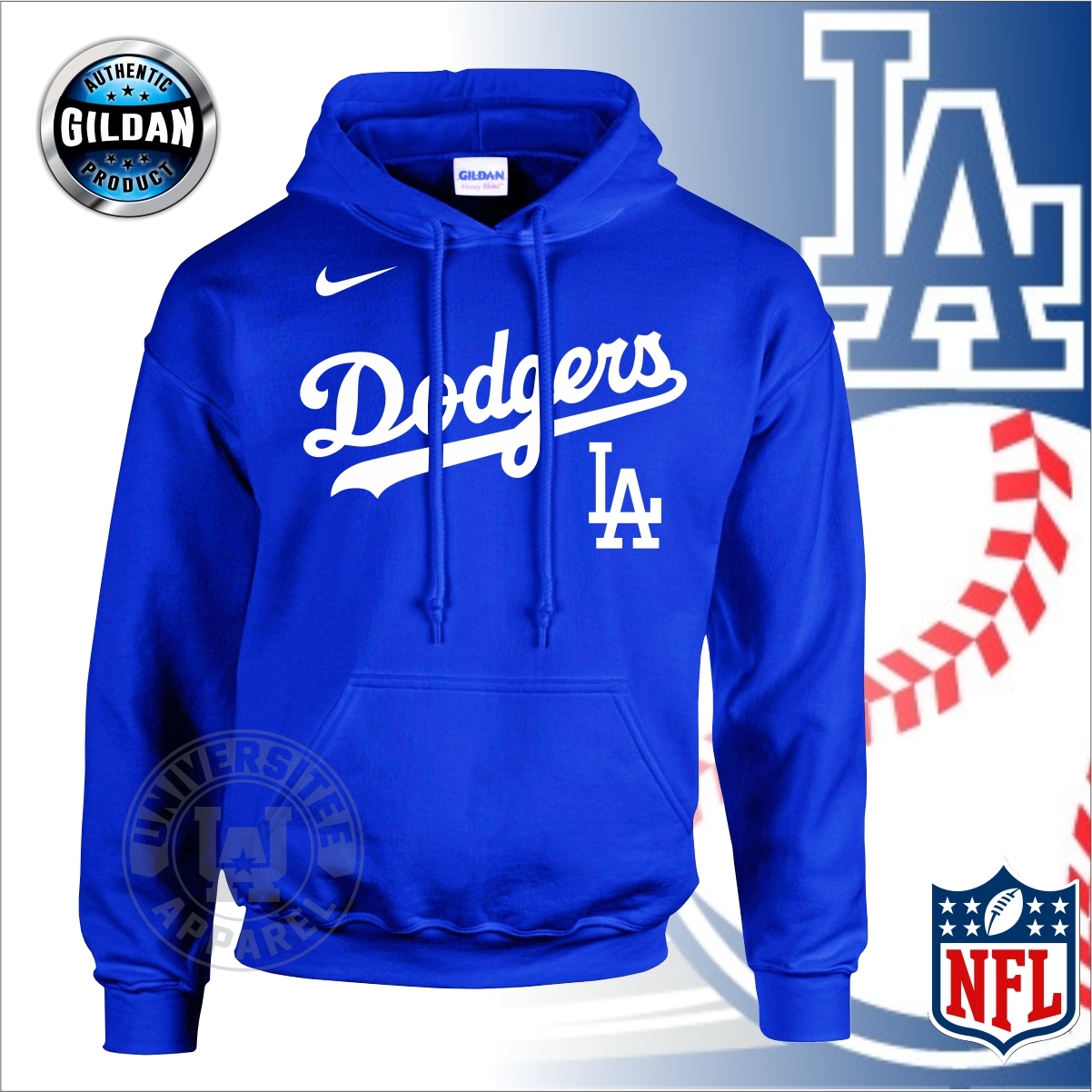 LOS ANGELES DODGERS CLASSIC FLC CROPPED PO HOODIE (DODGER BLUE