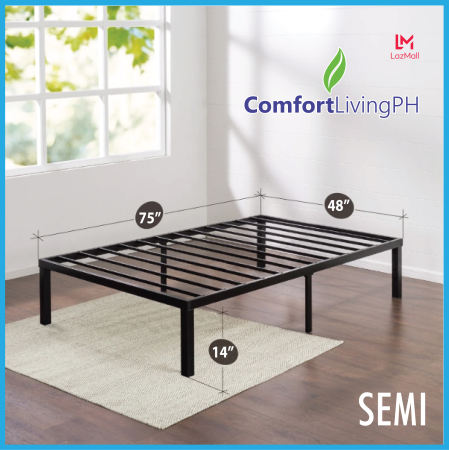 Comfort Living Premium Bed Frame Signature Platform Metal Bed Frame Semi Double 48 x 75