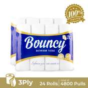 Bouncy Bathroom Tissue 3 Ply - 12 Rolls x 2 Packs