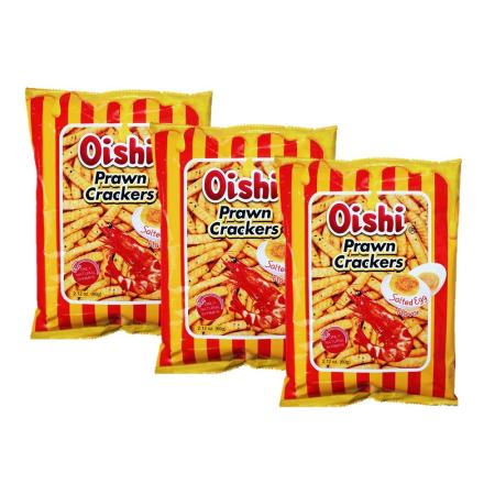 Oishi Prawn Crackers Salted Egg Flavor 60g x 3