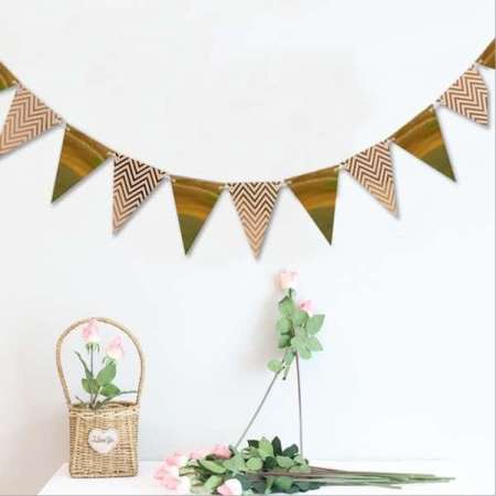 Gold, Silver, Rose Gold Zigzag Birthday Banner Set