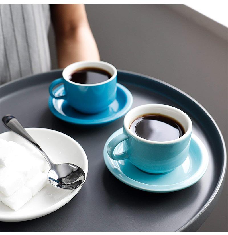 Sweejar Porcelain Espresso Cup Set Saucer Stackable Demite Porcelain Espresso Cup Set Saucer