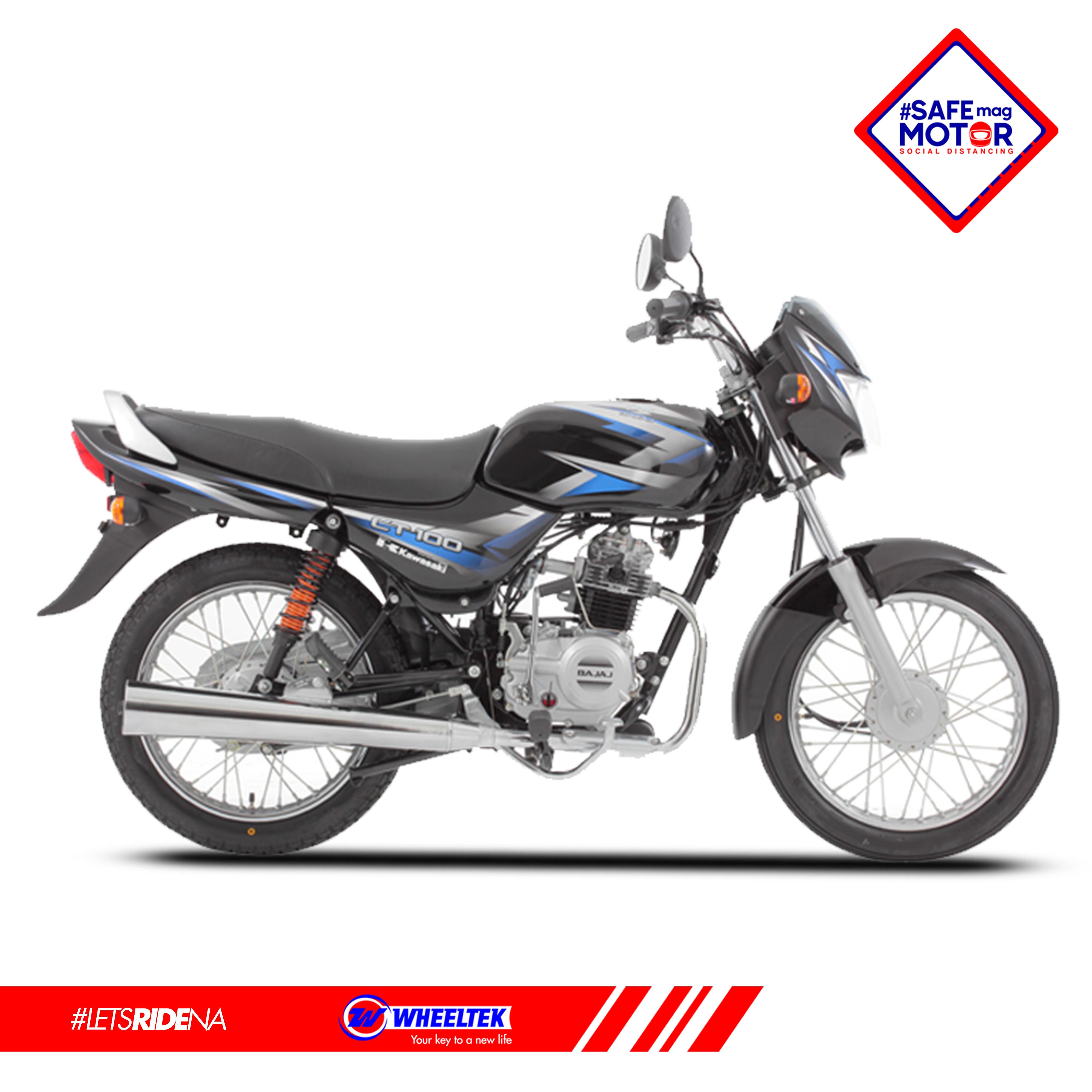 Kawasaki Bajaj Ct100 100Cc Fuel Efficient Motorcycle New