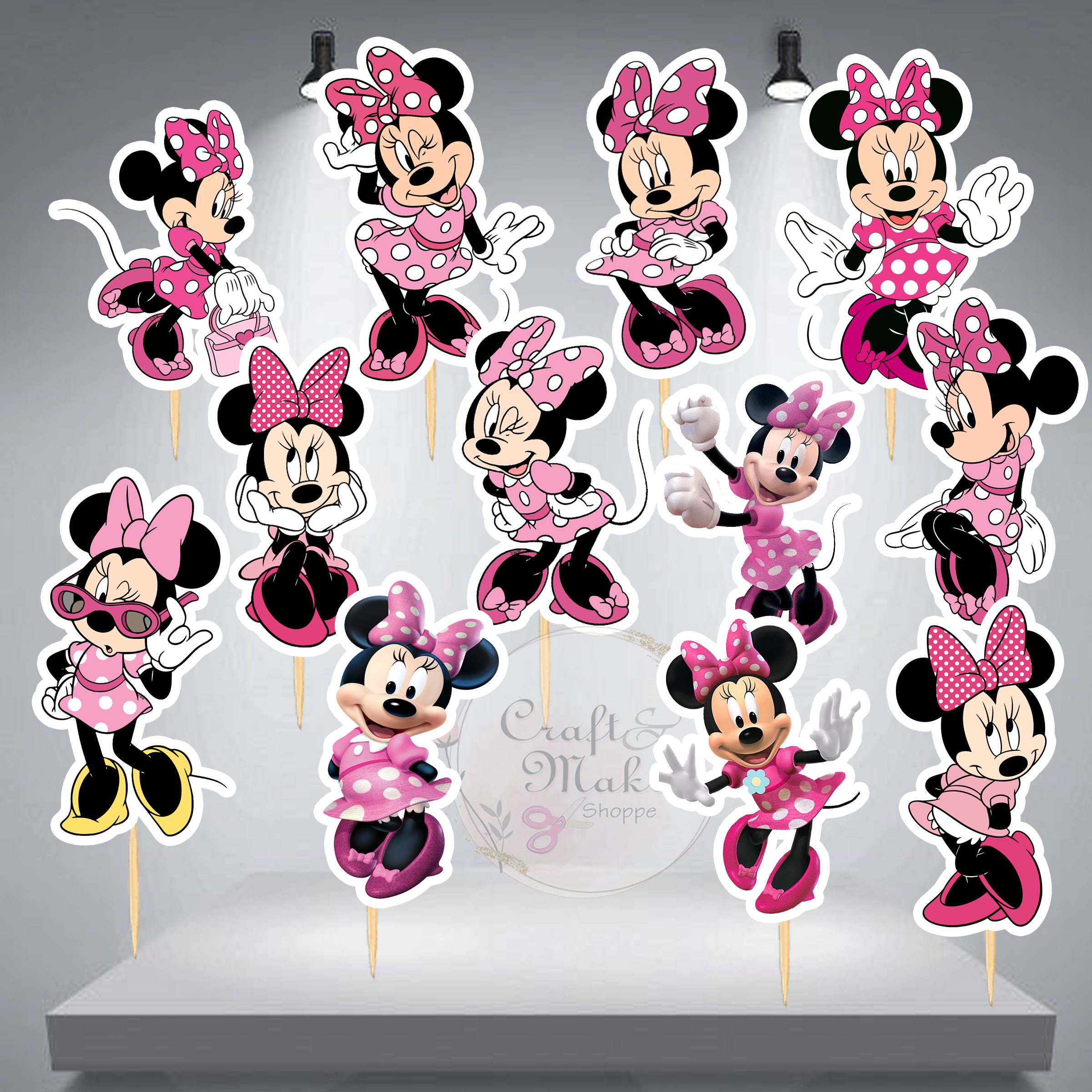 Disney Minnie Mouse Red Personalised Cake Topper - Tic Tac Top