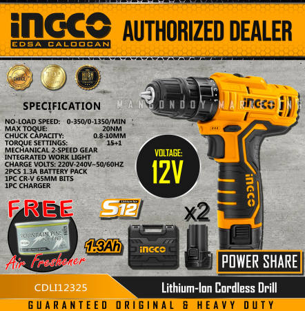 Ingco 12V Cordless Drill with FREE Mountain Pine Scents