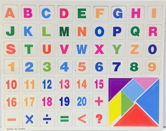 FS 573 Magnetic Educational Letter, Number, and Tangram Tiles