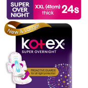 Kotex Super Overnights Pads - 6 Pads x 4 Packs