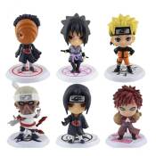 Naruto Anime Chibi Loose 6pcs./Set Mini Figure with Base Toy