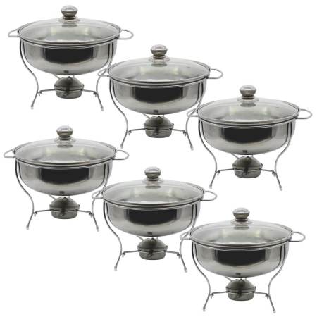 UNIBEST 3L Stainless Steel Round Chafing Dish Set of 6
