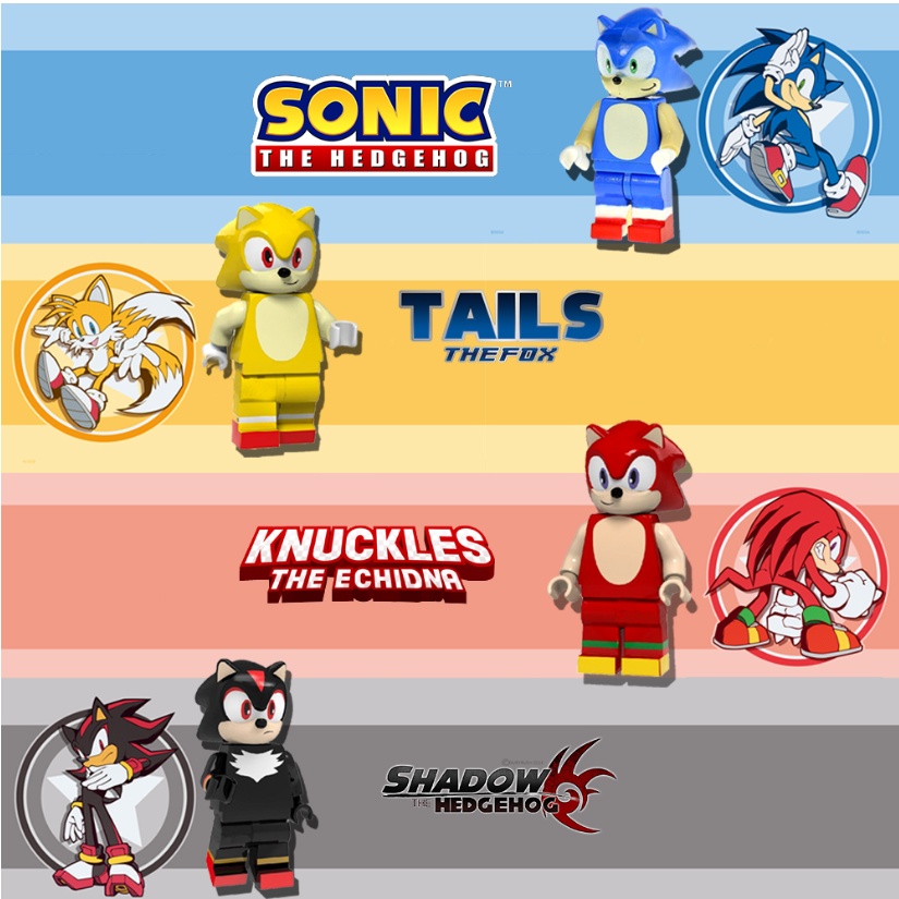 The Hedgehog Minifigure Sonic Shadow Knuckles Figures Collection Building Blocks