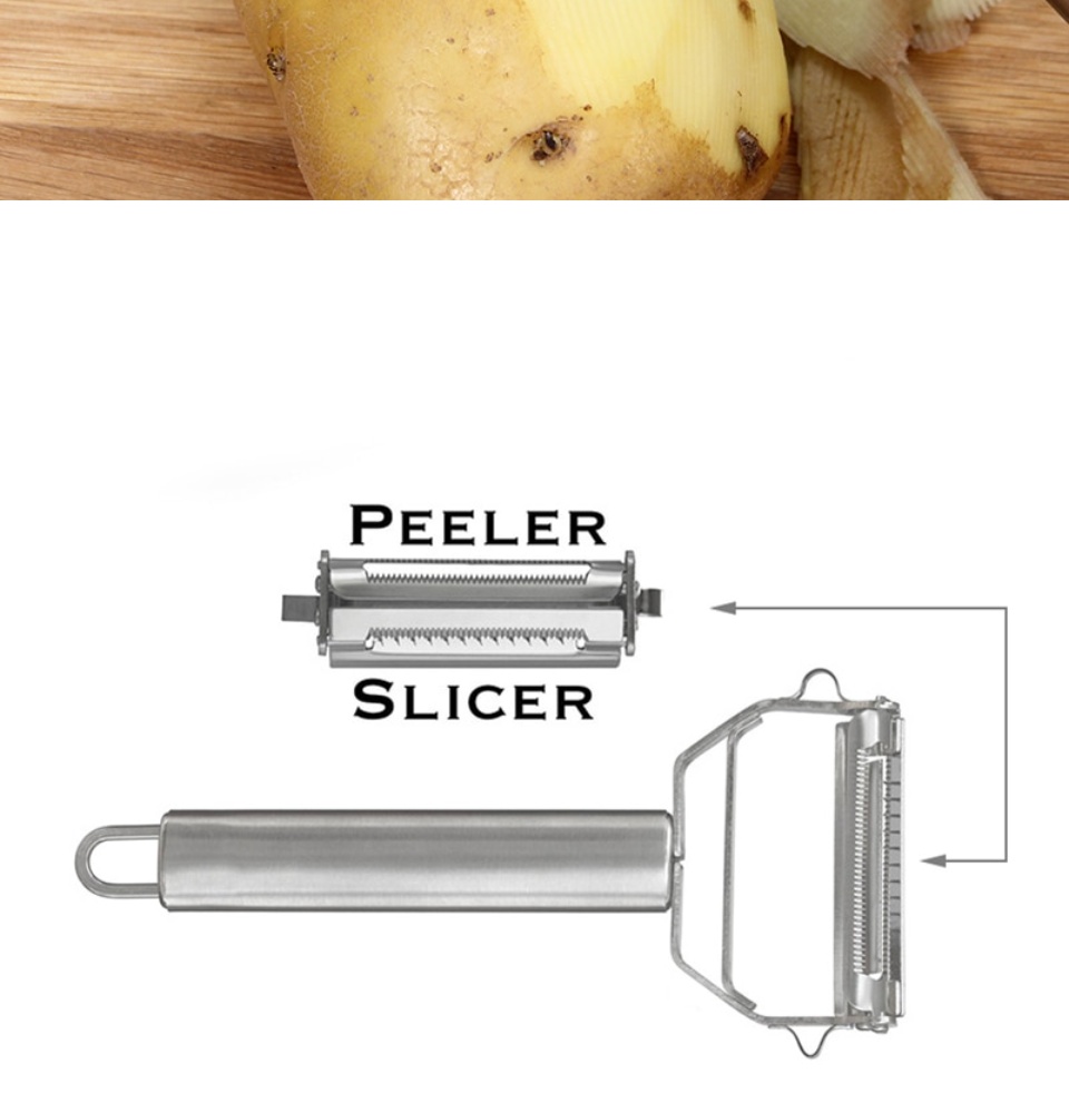 Stainless Steel Multi-function Vegetable Peeler&ampJulienne Cutter