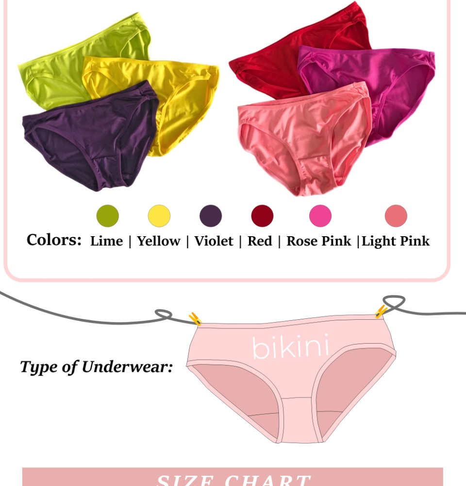 SORELLA 6in1 Bikini Panty Pack nsb001 Fashion Womens Underwear Panty