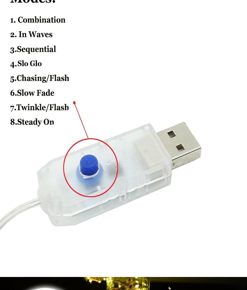 Leegoal Fairy Lights Usb Plug In With Remote Control Dimmable 10m