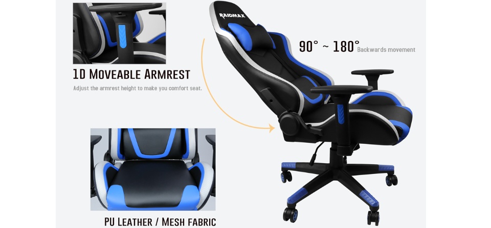 RAIDMAX DK925 Black ARGB Gaming Chair RGB Light Office Chair