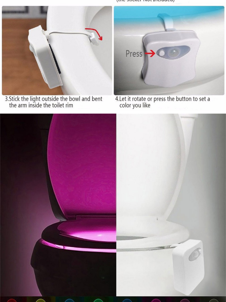 2019 Lighting Toilet Light Led Night Light Human Motion Sensor Backlight  for Toilet Bowl Bathroom 8/16Color Veilleuse for Kids Child