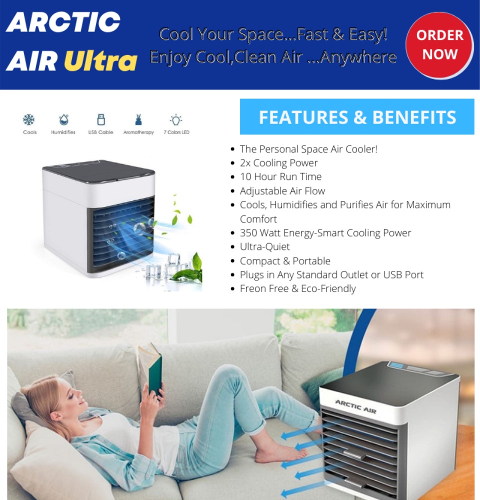 ARCTIC AIR 76 CFM 3-Speed Portable Evaporative Air Cooler For 45 AAUV ...