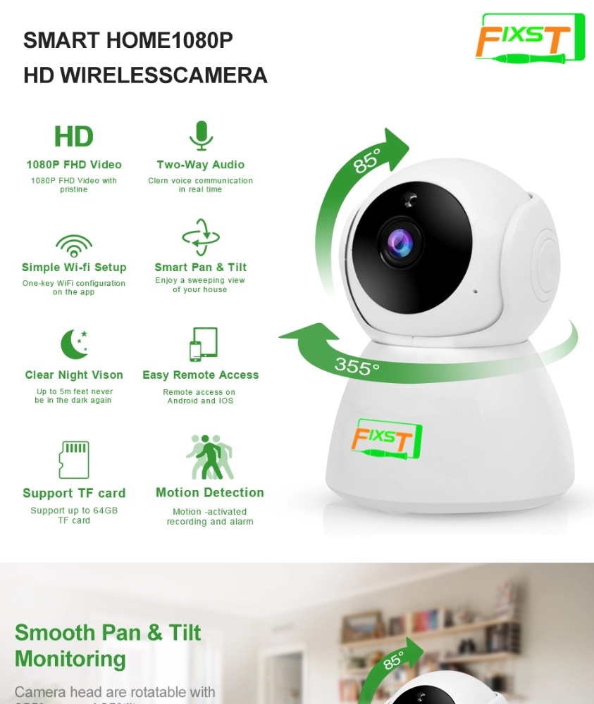 ❤ 1080P Wireless WIFI IP Camera Outdoor Night Vision Home Security Two-way Voice