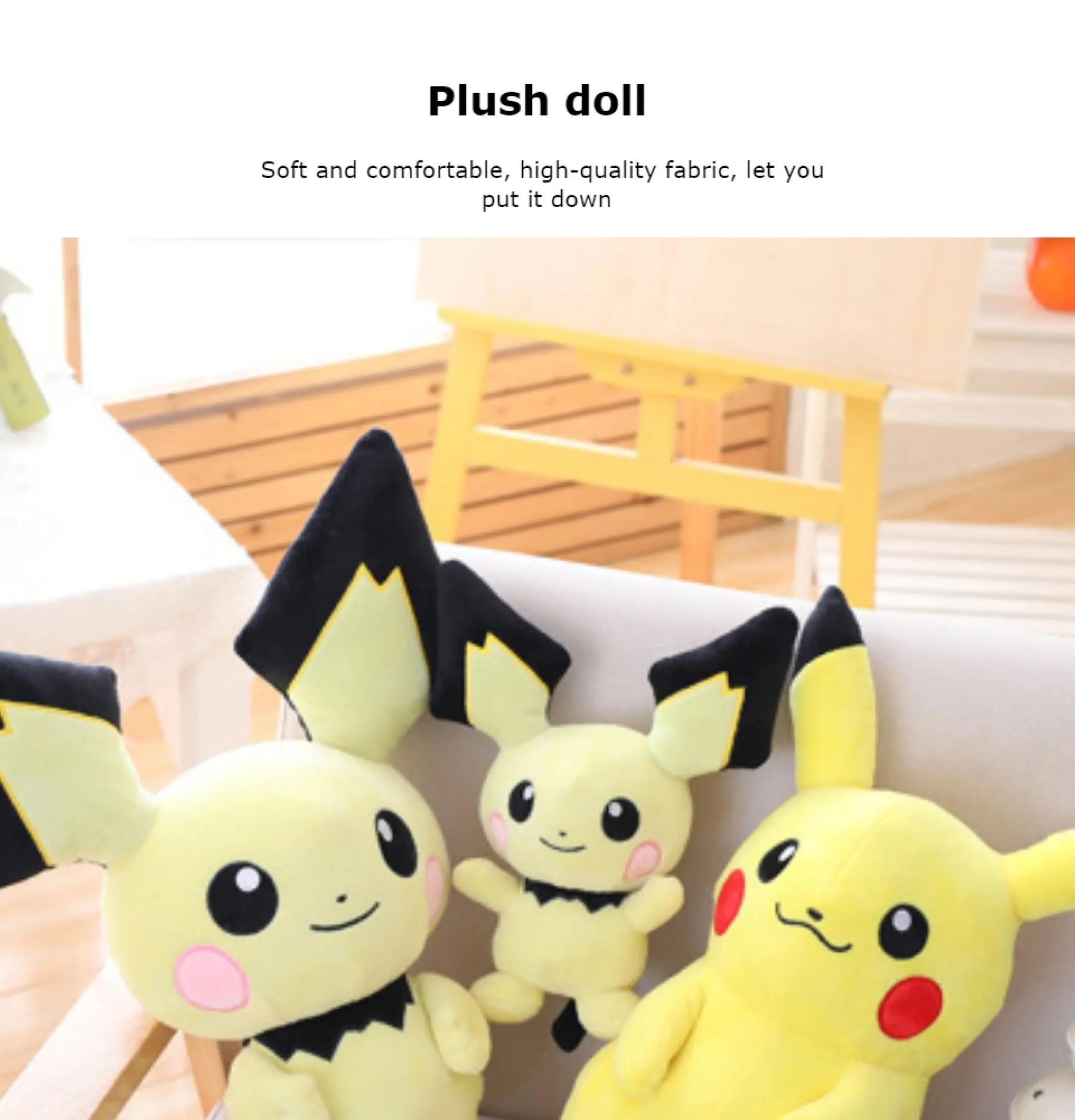 8 Inch Pokemon Center Pichu Pikachu Plush Doll Figure Stuffed Animal Toy Gift 