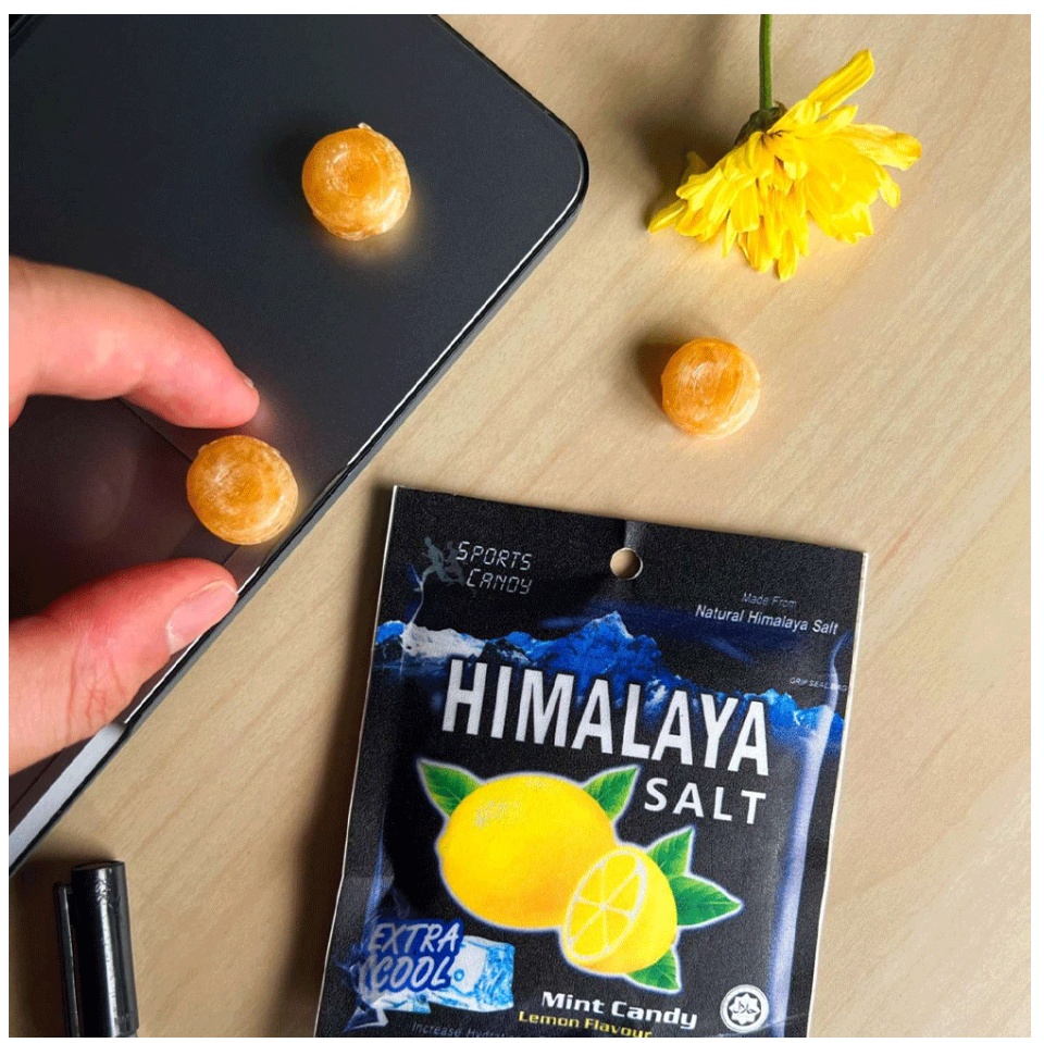 Himalaya Salt Mint Cooling Candy - Breath Refershing Energetic Hard Lemon Flavor LOT100 Cool Mint Candy (Lemon, Pack of 12)