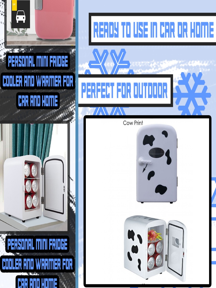 cow print mini fridge