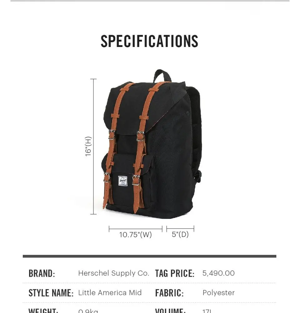 herschel 17l backpack