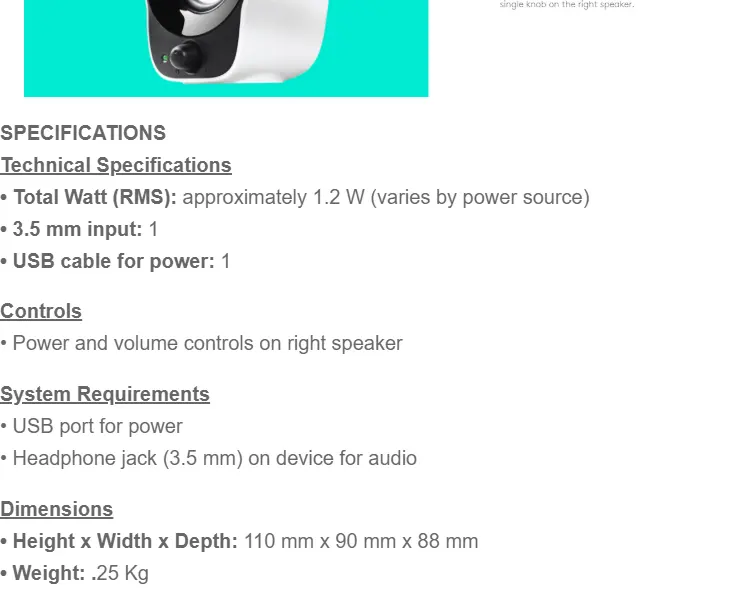 logitech z121 usb speaker